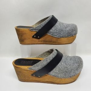 Sanita Danish Wooden & Wool Platform Clogs